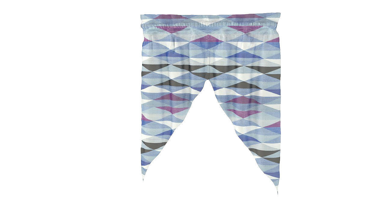 Wool primitive style curtain 3D model_4
