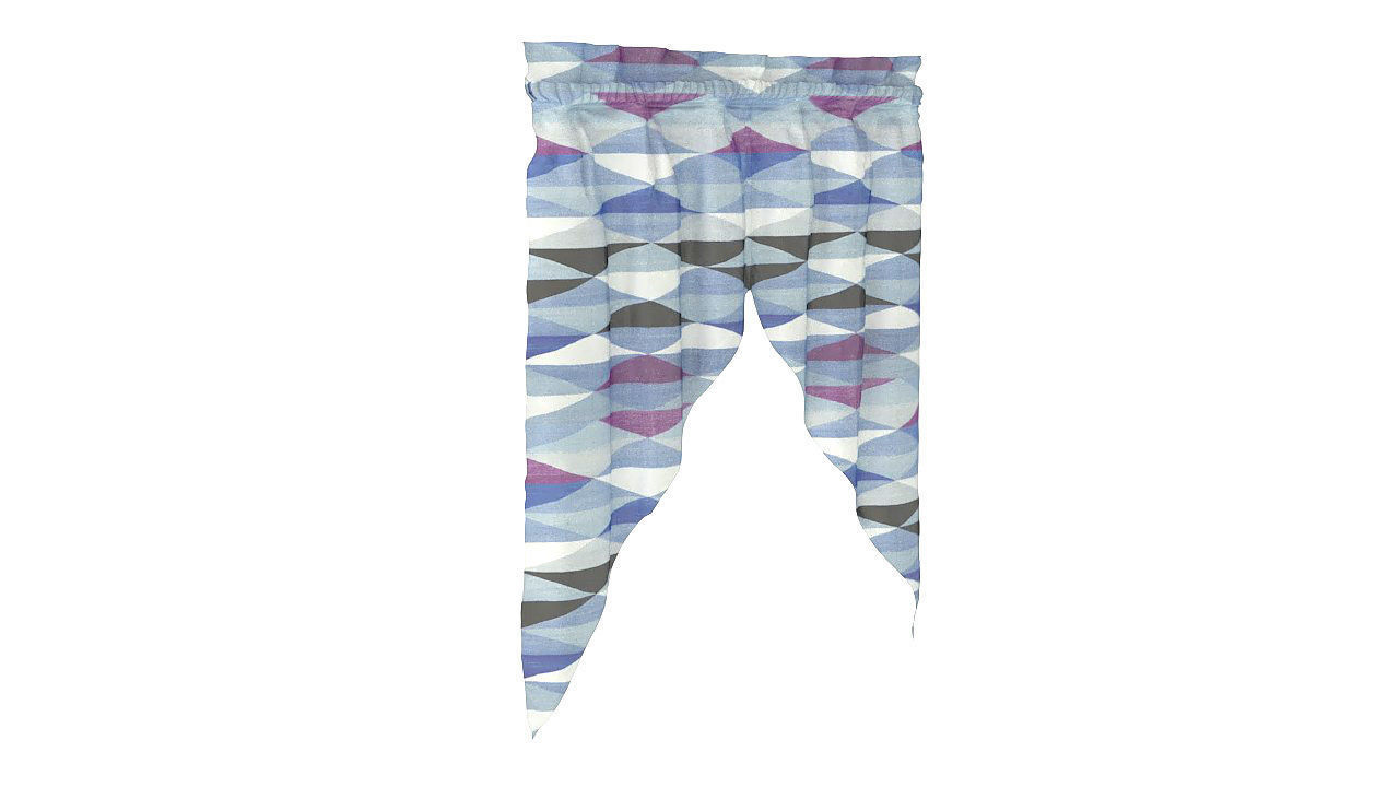 Wool primitive style curtain 3D model_2