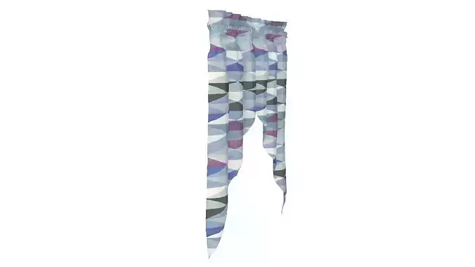 Wool primitive style curtain 3D model
