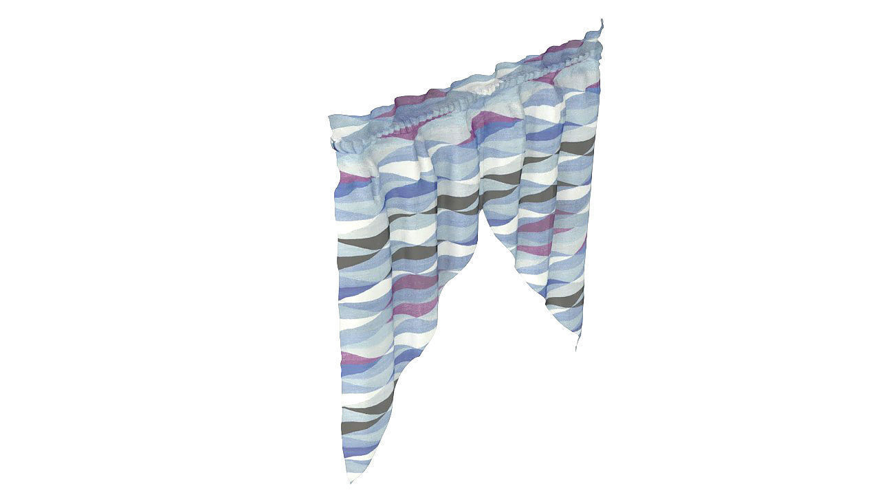 Wool primitive style curtain 3D model_8