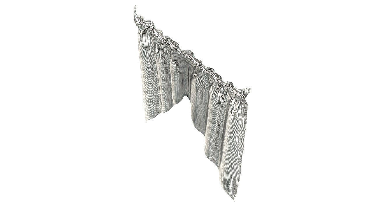 Wool primitive style curtain 3D model_12