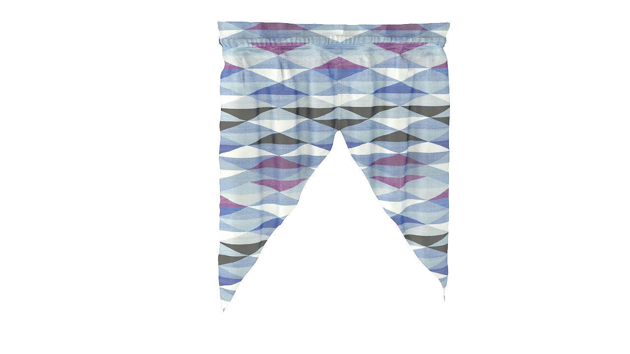 Wool primitive style curtain 3D model_3