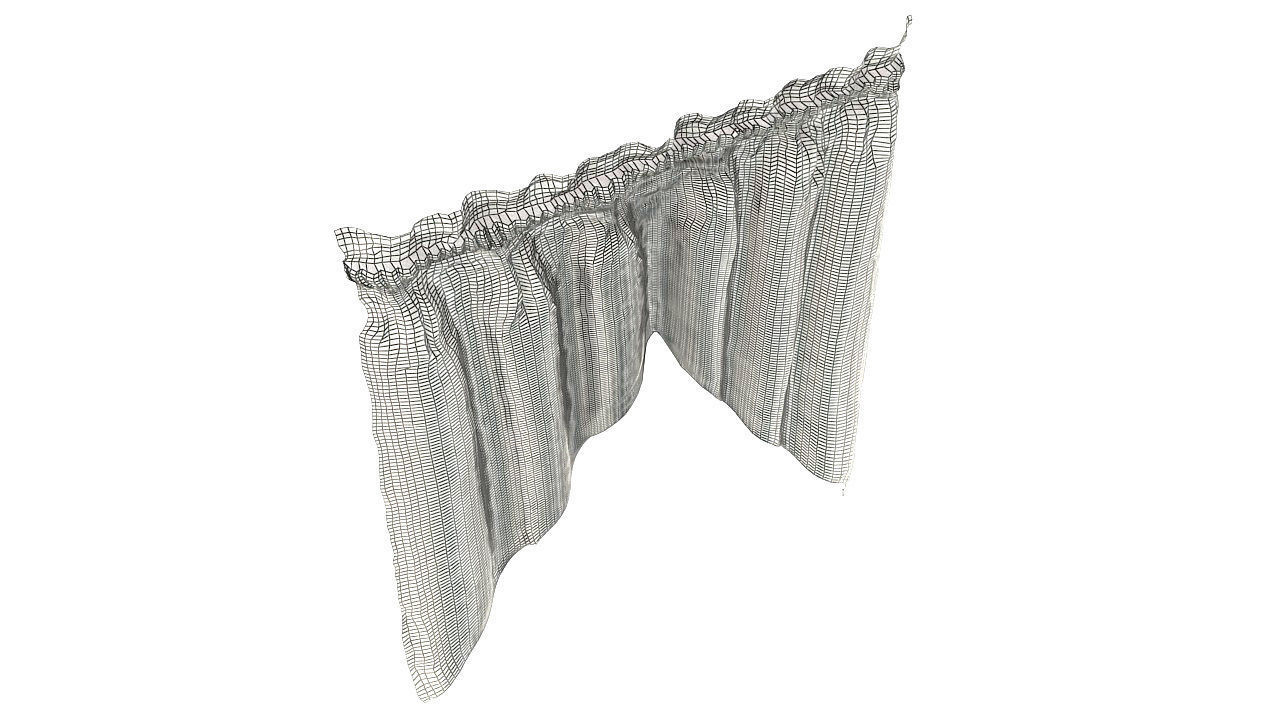 Wool primitive style curtain 3D model_11
