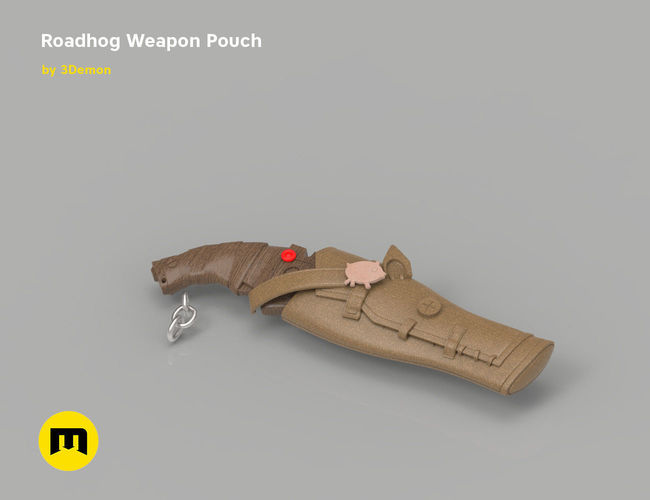 Roadhog back weapon in a weapon pouch 3D print model 3D print model