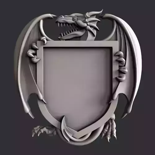 3d STL models for CNC dragon shield