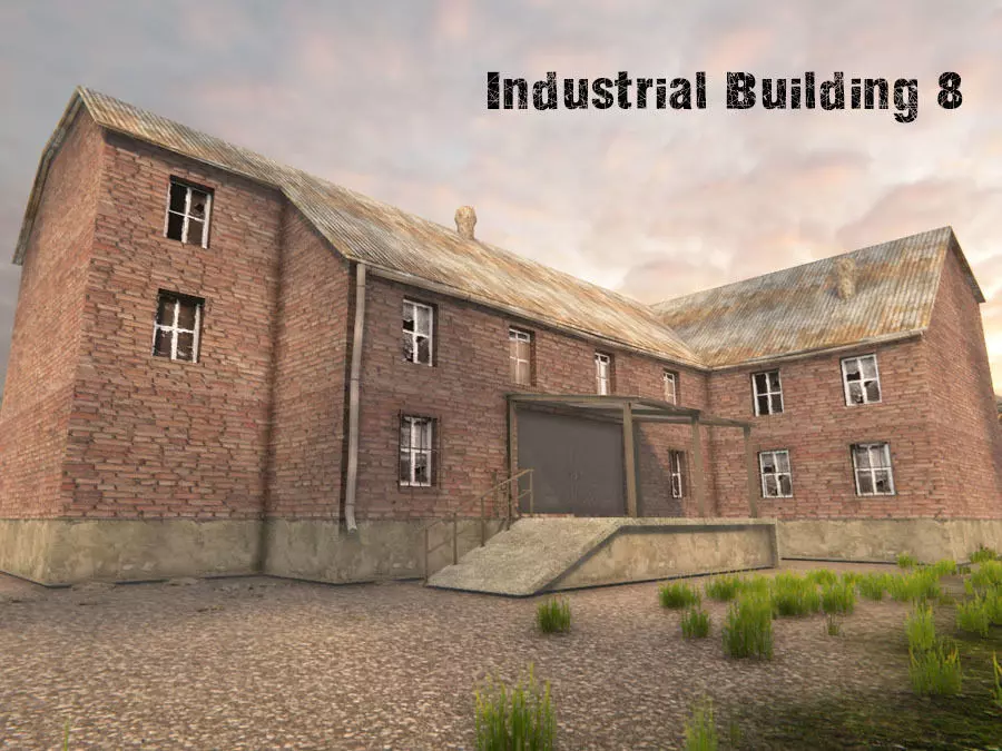 Industrial Building 8 Low-poly 3D model_0