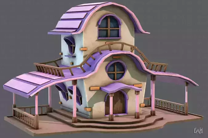 House Cartoon V01 Low-poly 3D model