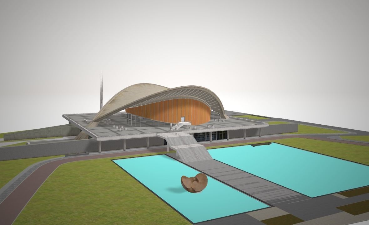 Haus der Kulturen der Welt Free low-poly 3D model_1