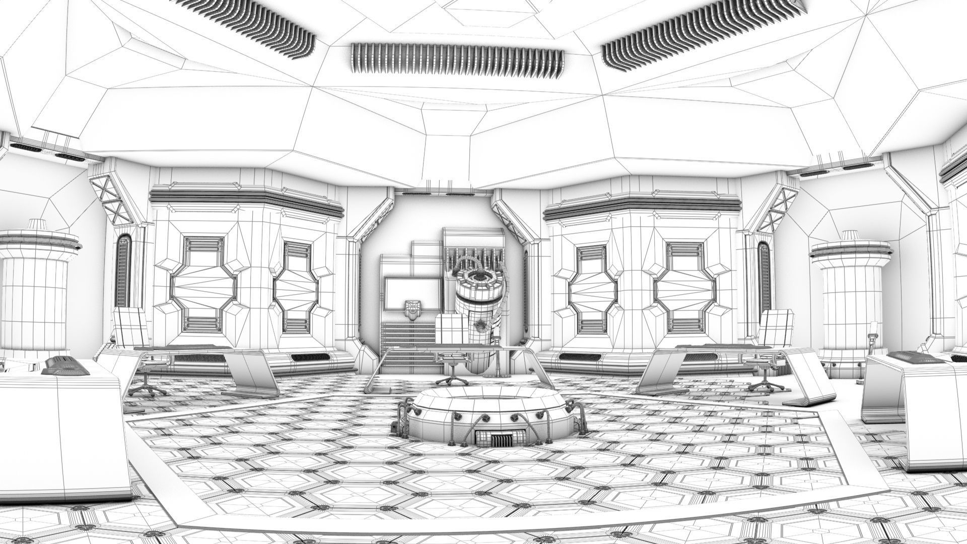 Sci-Fi Corridor and Meeting Room 3D model_8