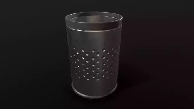 Trashcan metal container with holes