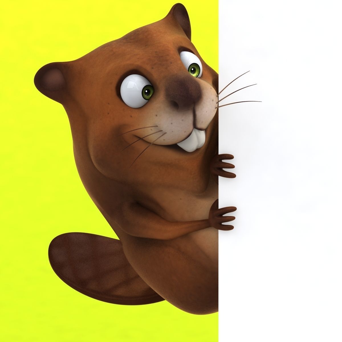 Fun beaver 3D model_4