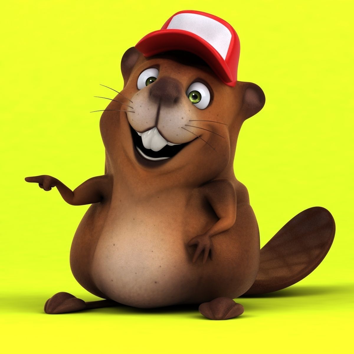Fun beaver 3D model_2