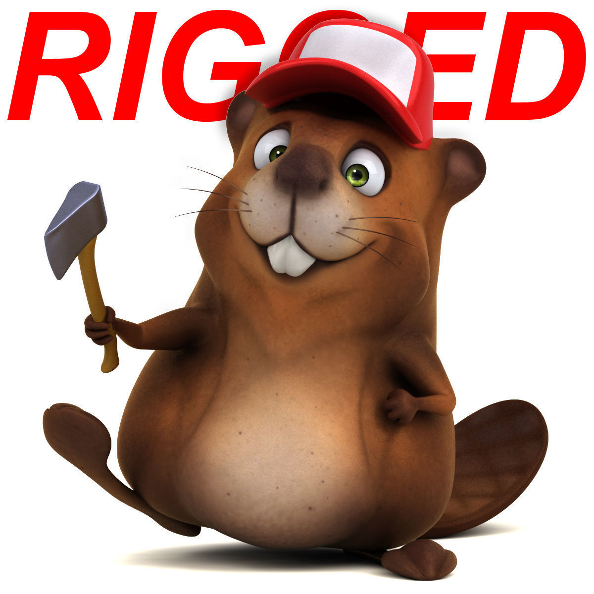 Fun beaver 3D model_3