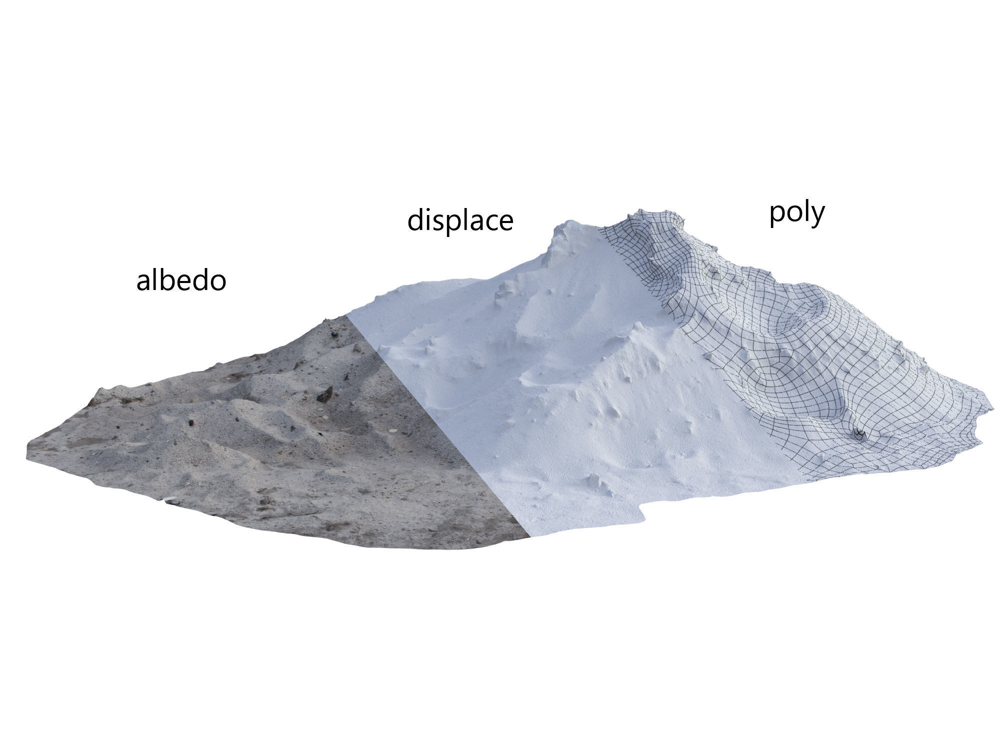 Ultra realistic Sand Scan  Low-poly 3D model_3