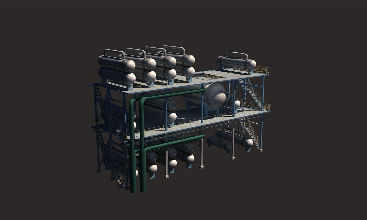 Refinery steel structure Low-poly 3D model_13