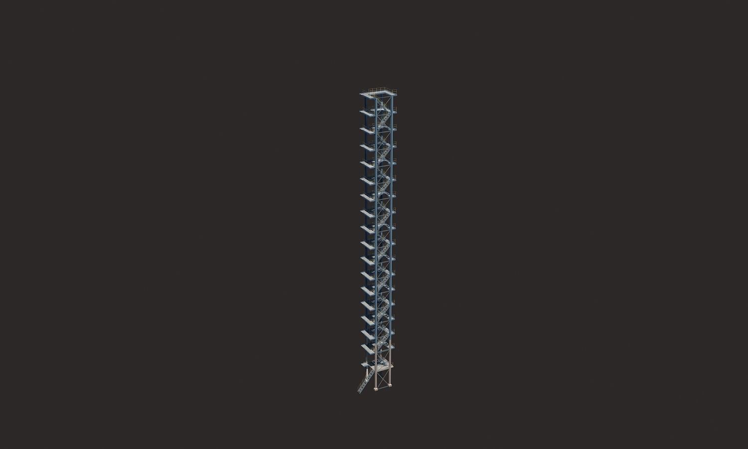 Refinery steel structure Low-poly 3D model_12
