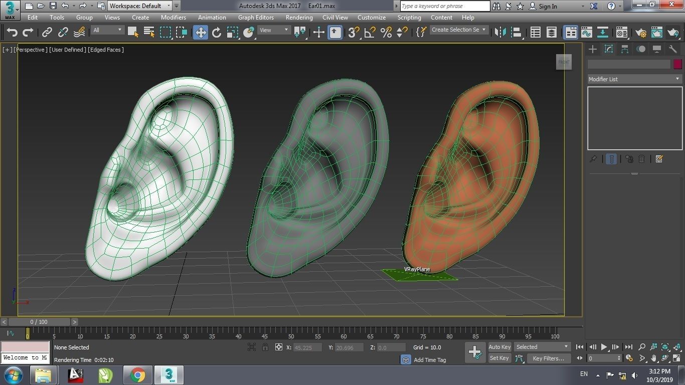 Ear 3D Model Updated Low-poly 3D model_3