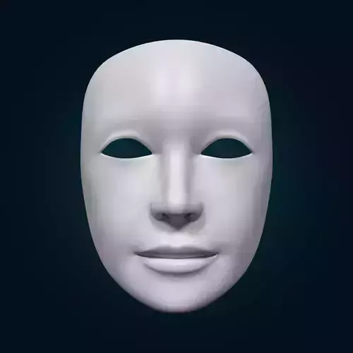 Theater Mask with Neutral Expressions V2 Low-poly 3D model