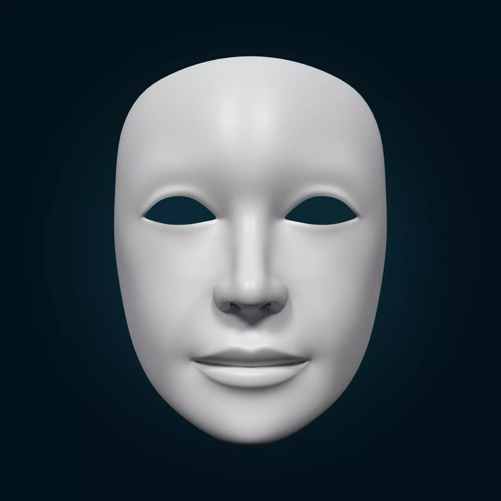 Theater Mask with Neutral Expressions V2 Low-poly 3D model