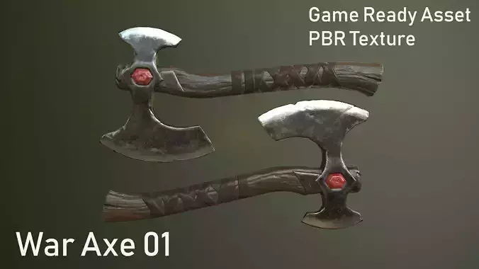 War Axe 01 Low-poly 3D model