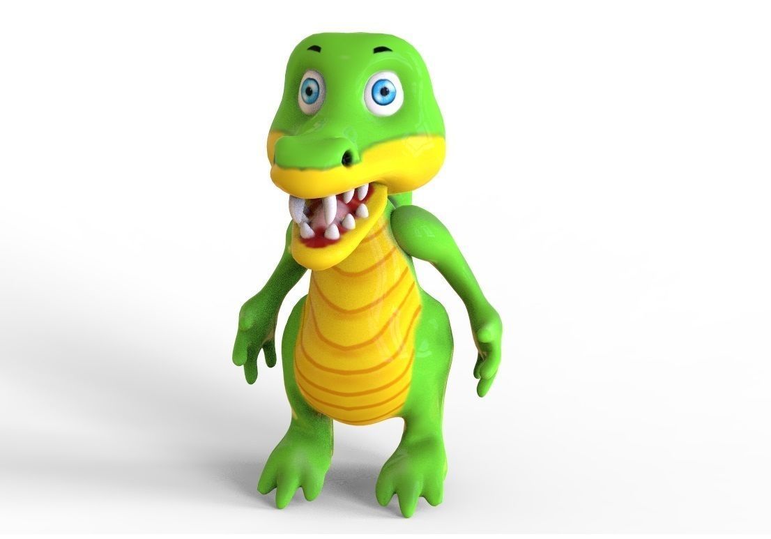 Crocodile Cartoon Low-poly 3D model_2