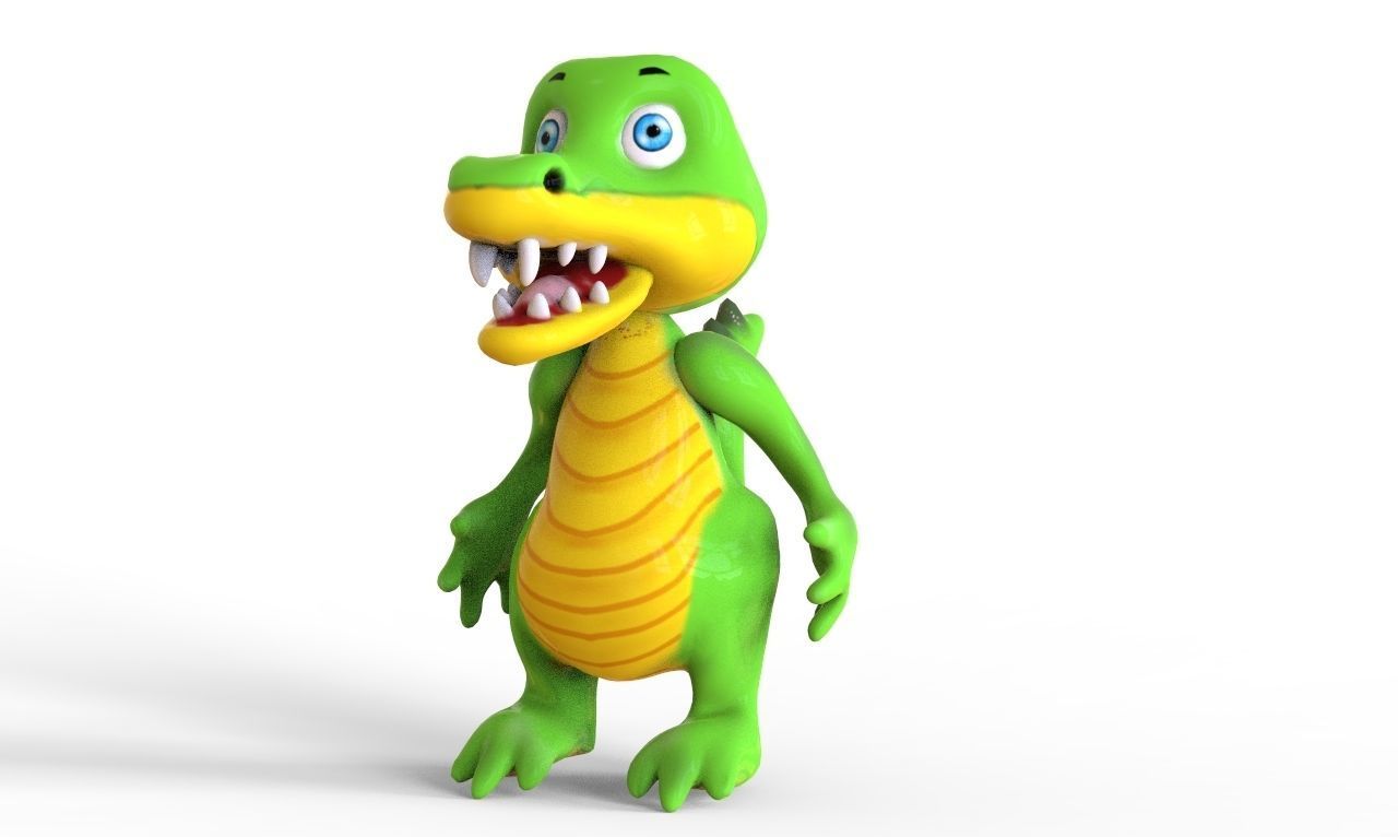 Crocodile Cartoon Low-poly 3D model_6