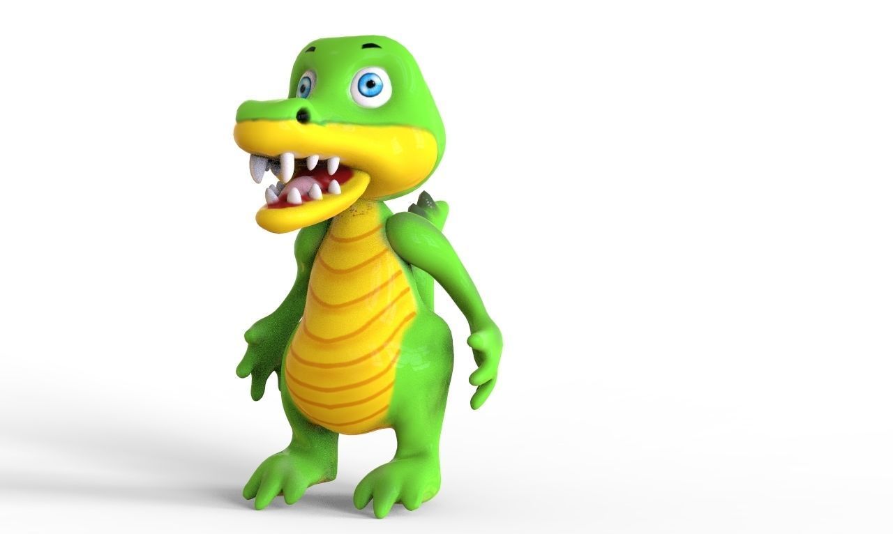 Crocodile Cartoon Low-poly 3D model_4