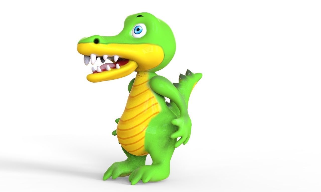 Crocodile Cartoon Low-poly 3D model_5