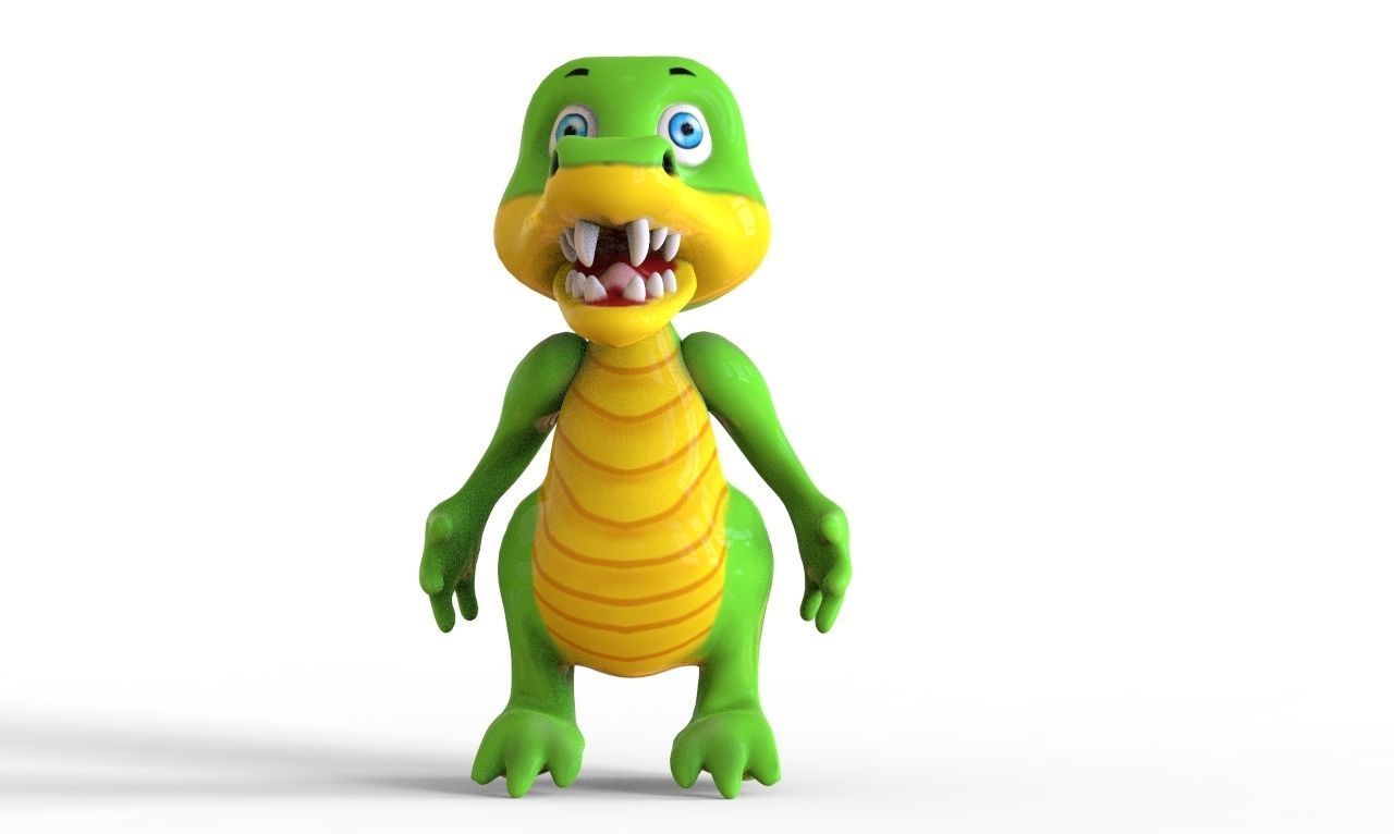 Crocodile Cartoon Low-poly 3D model_9