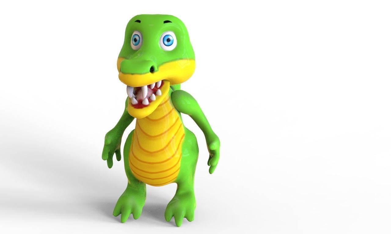 Crocodile Cartoon Low-poly 3D model_3