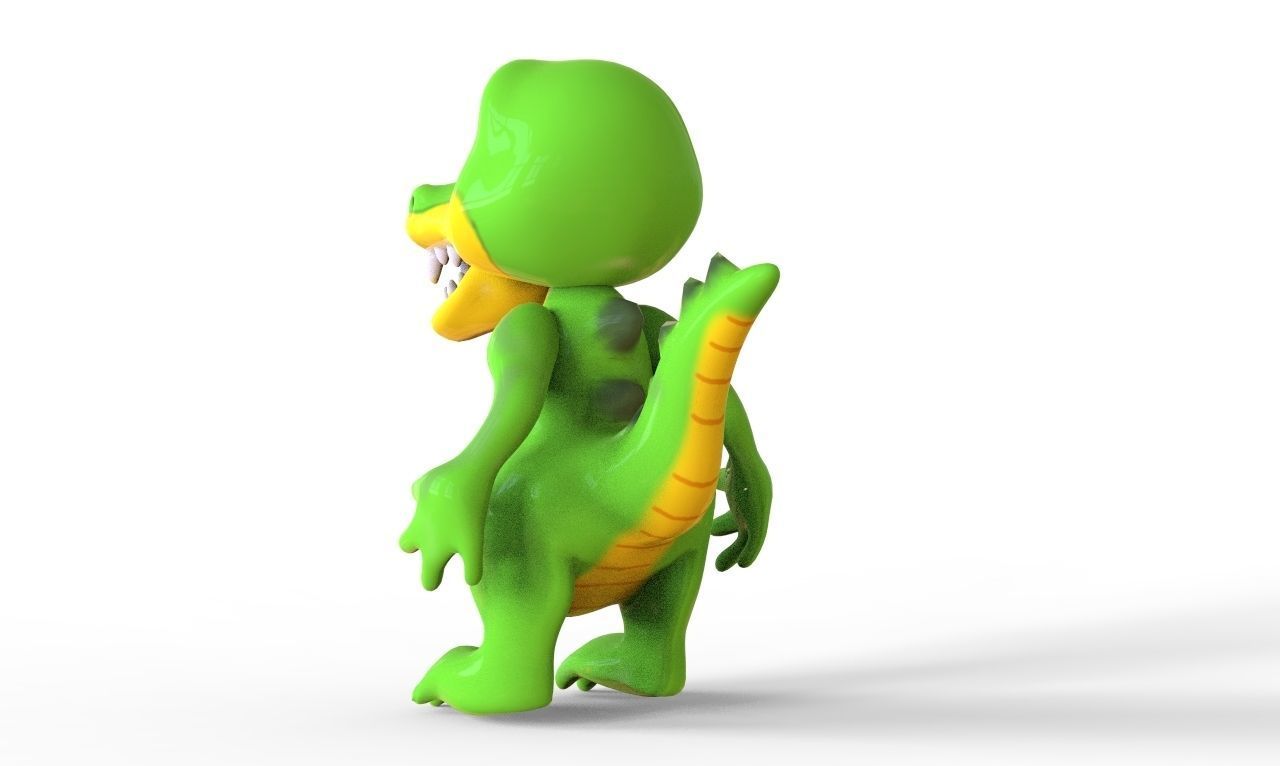 Crocodile Cartoon Low-poly 3D model_8