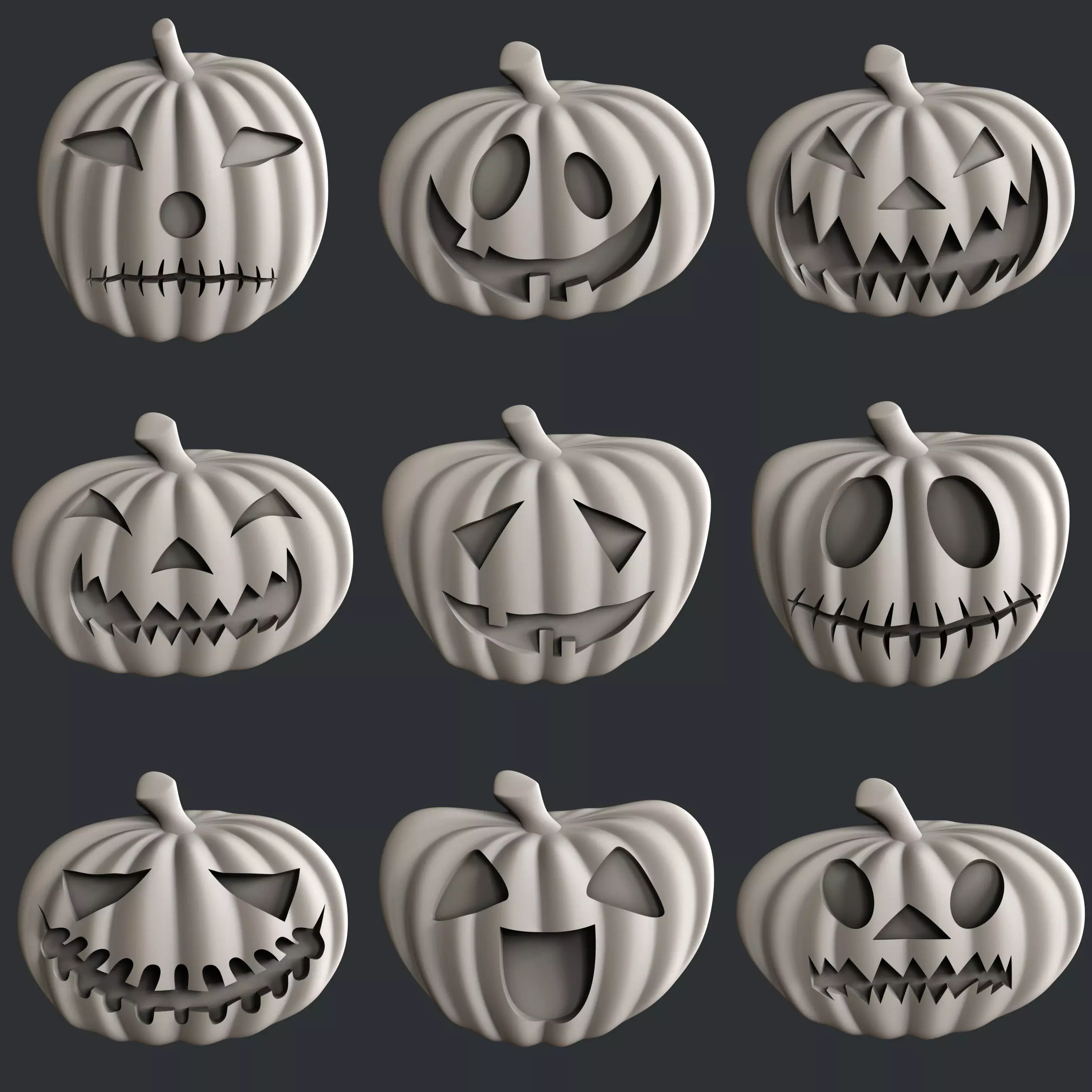 3d STL models for CNC set pampkin halloween 3D model_0