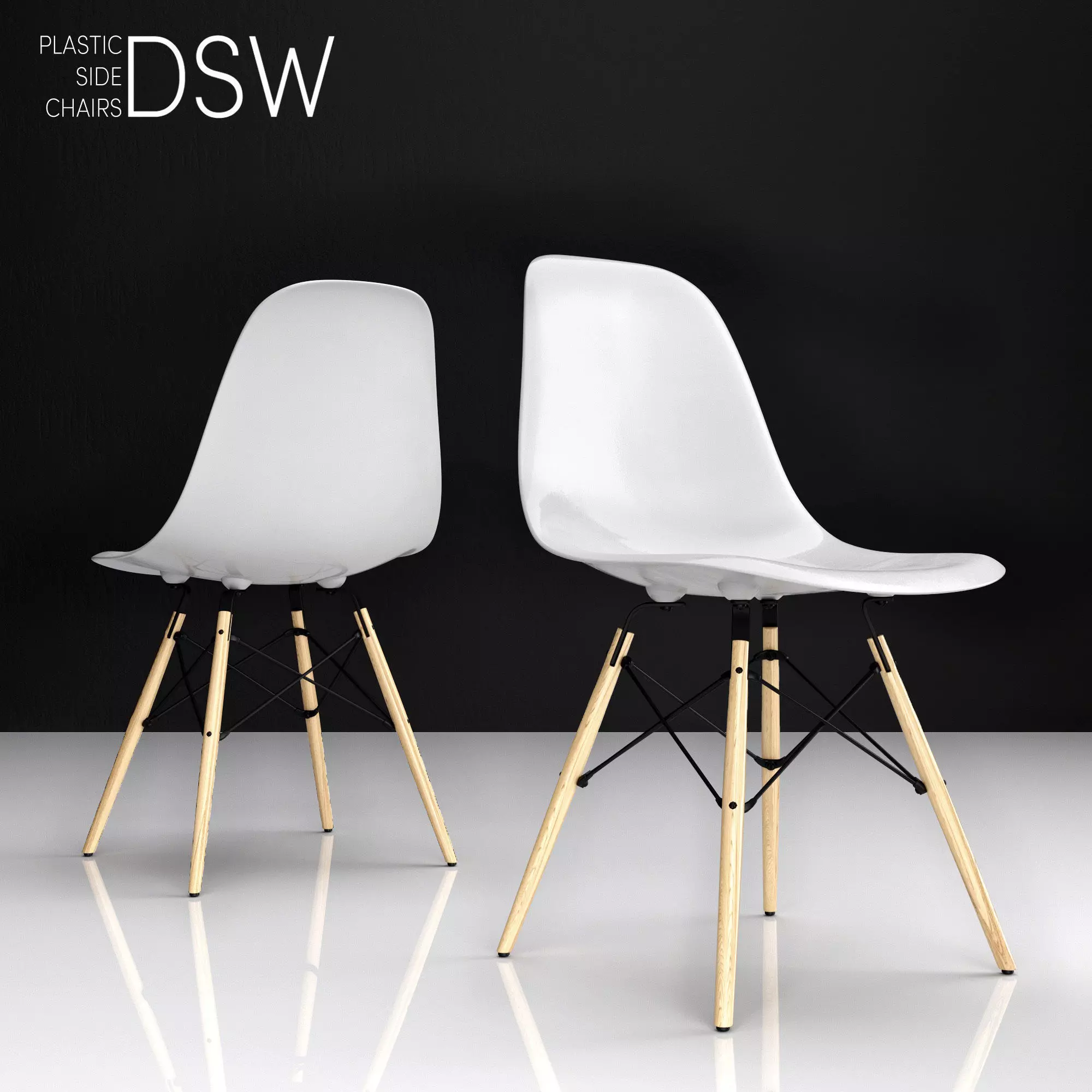 Eames DSW plastic side chair 3D model