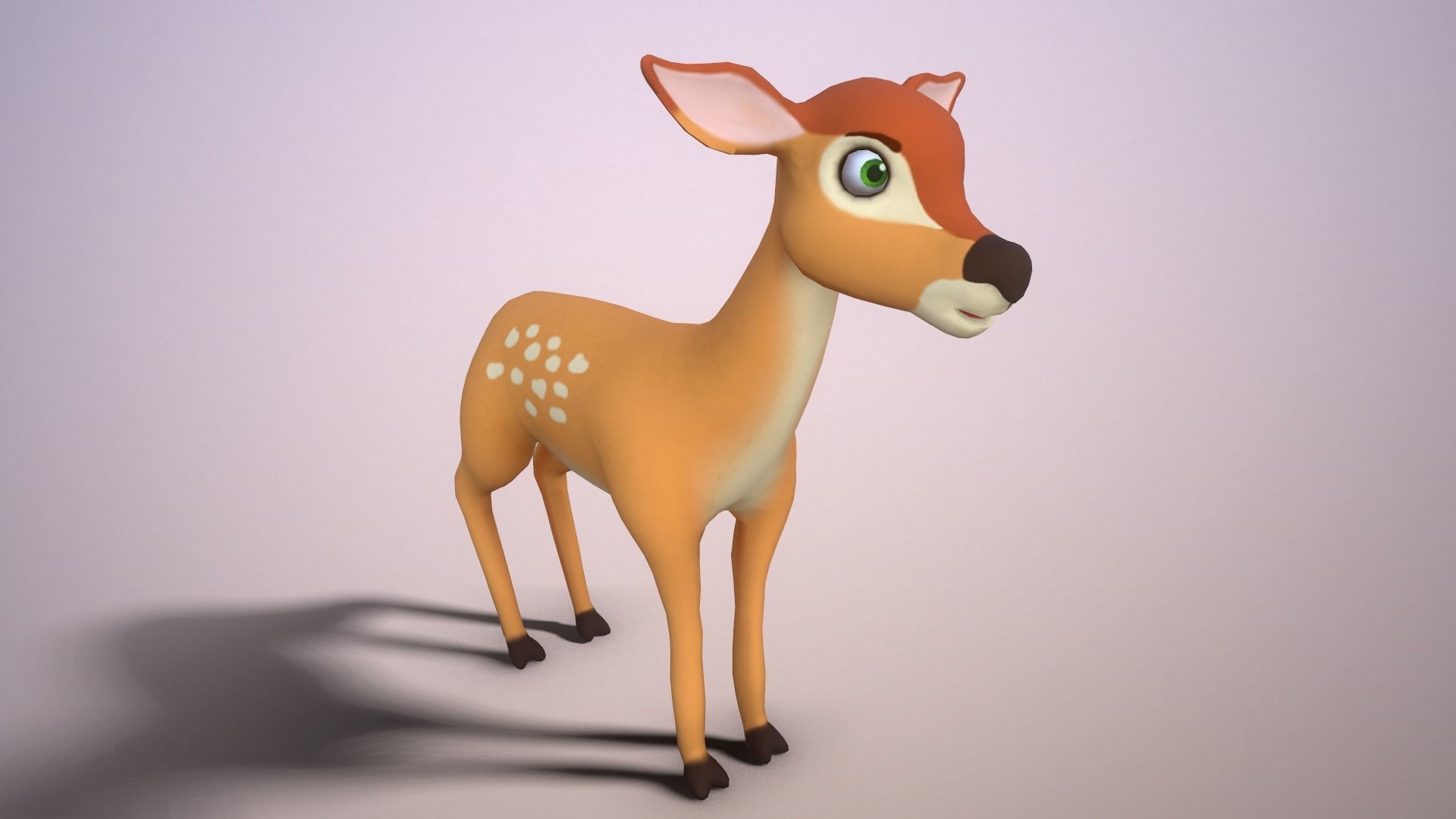 Cartoon Doe Low-poly 3D model_2