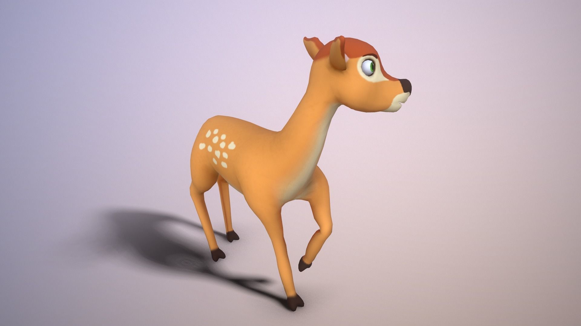 Cartoon Doe Low-poly 3D model_5