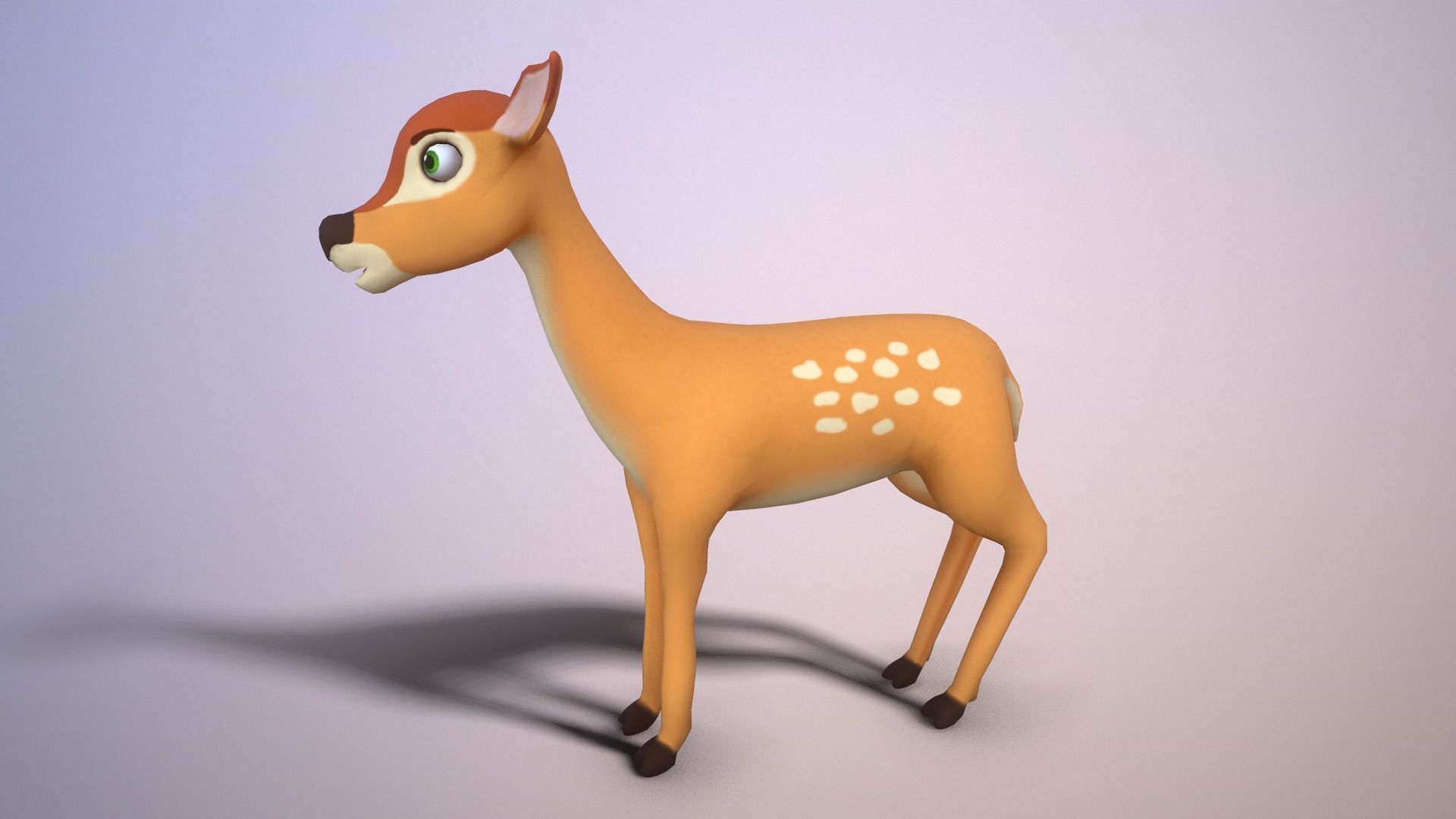 Cartoon Doe Low-poly 3D model_4
