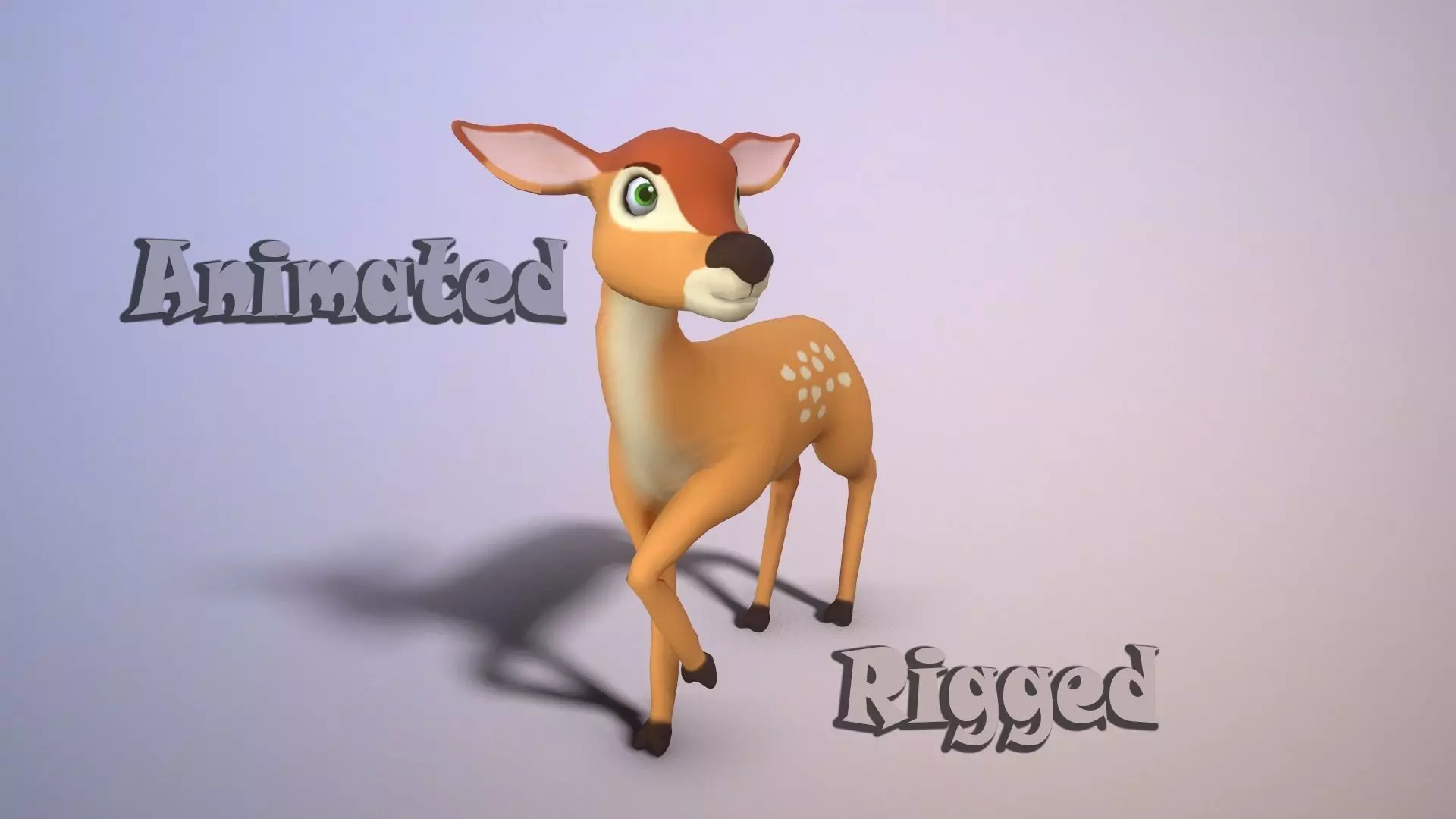 Cartoon Doe Low-poly 3D model_0
