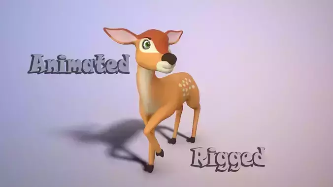 Cartoon Doe Low-poly 3D model