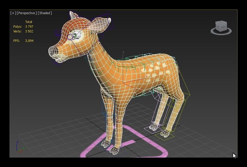 Cartoon Doe Low-poly 3D model_7
