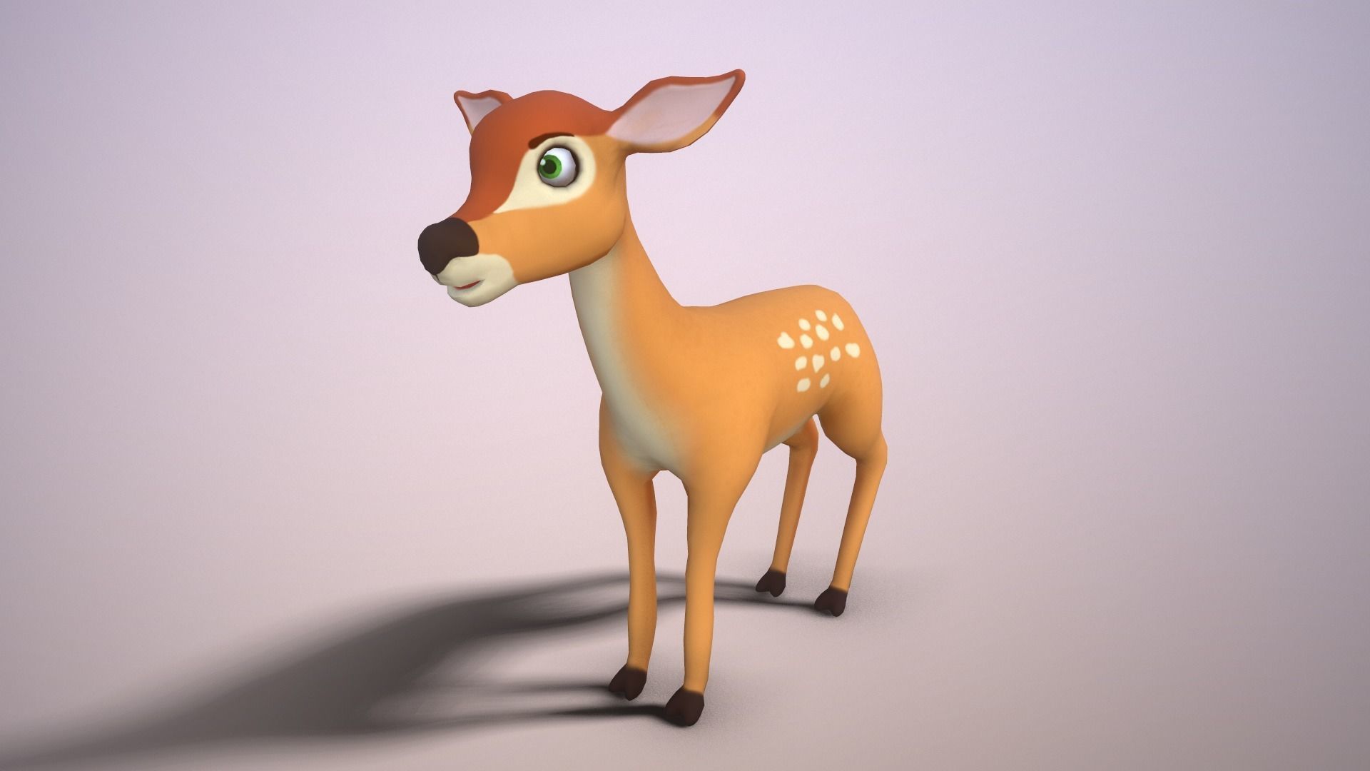 Cartoon Doe Low-poly 3D model_6