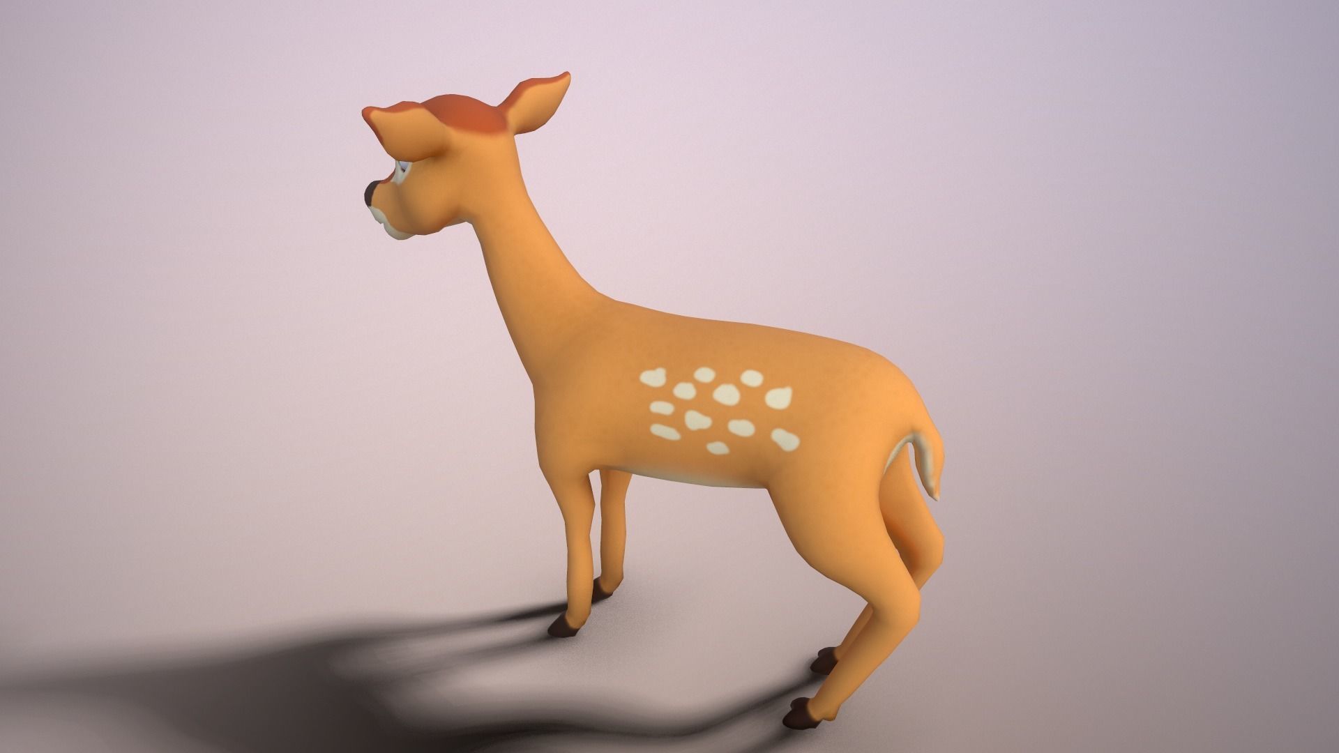 Cartoon Doe Low-poly 3D model_3