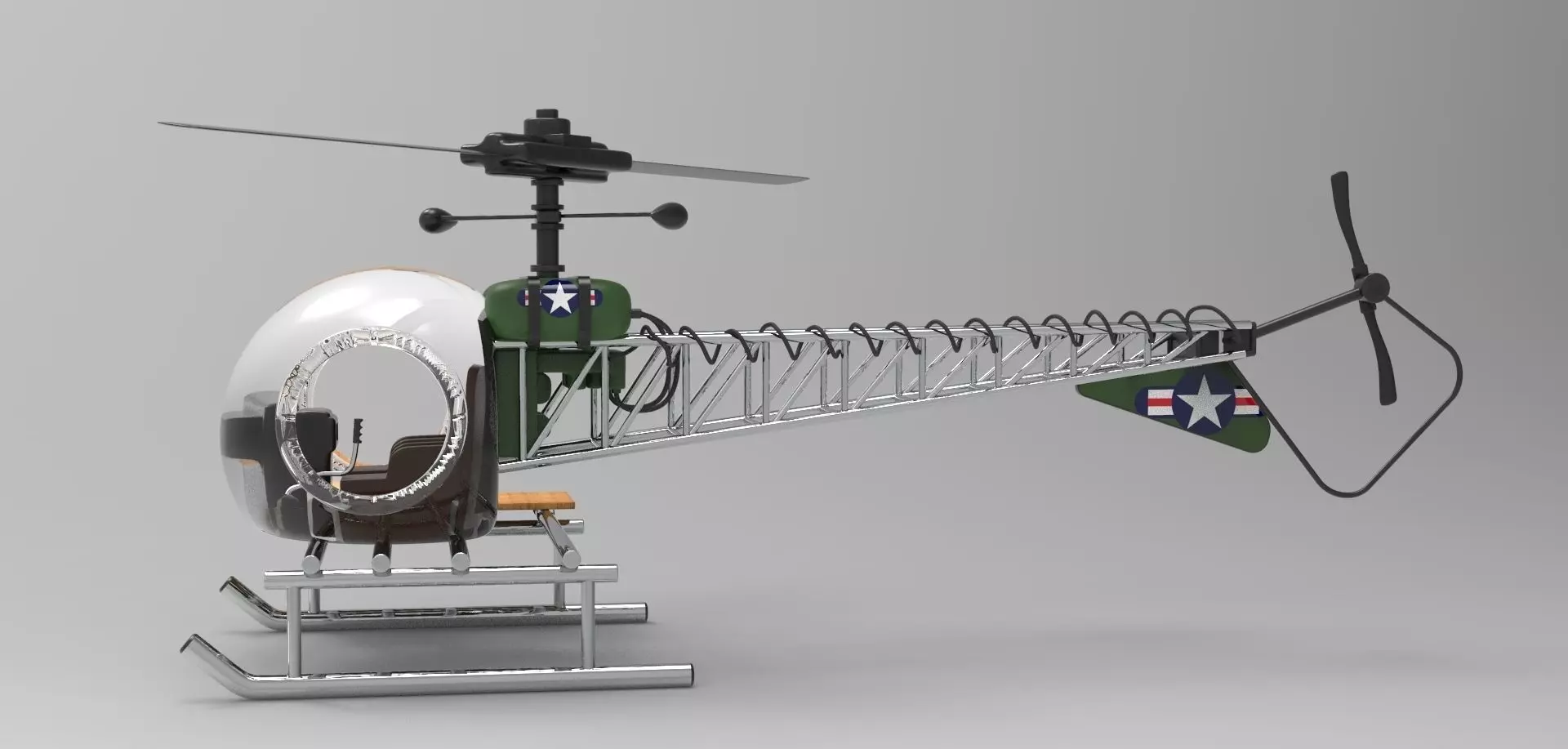 helicopter with seat 3D model