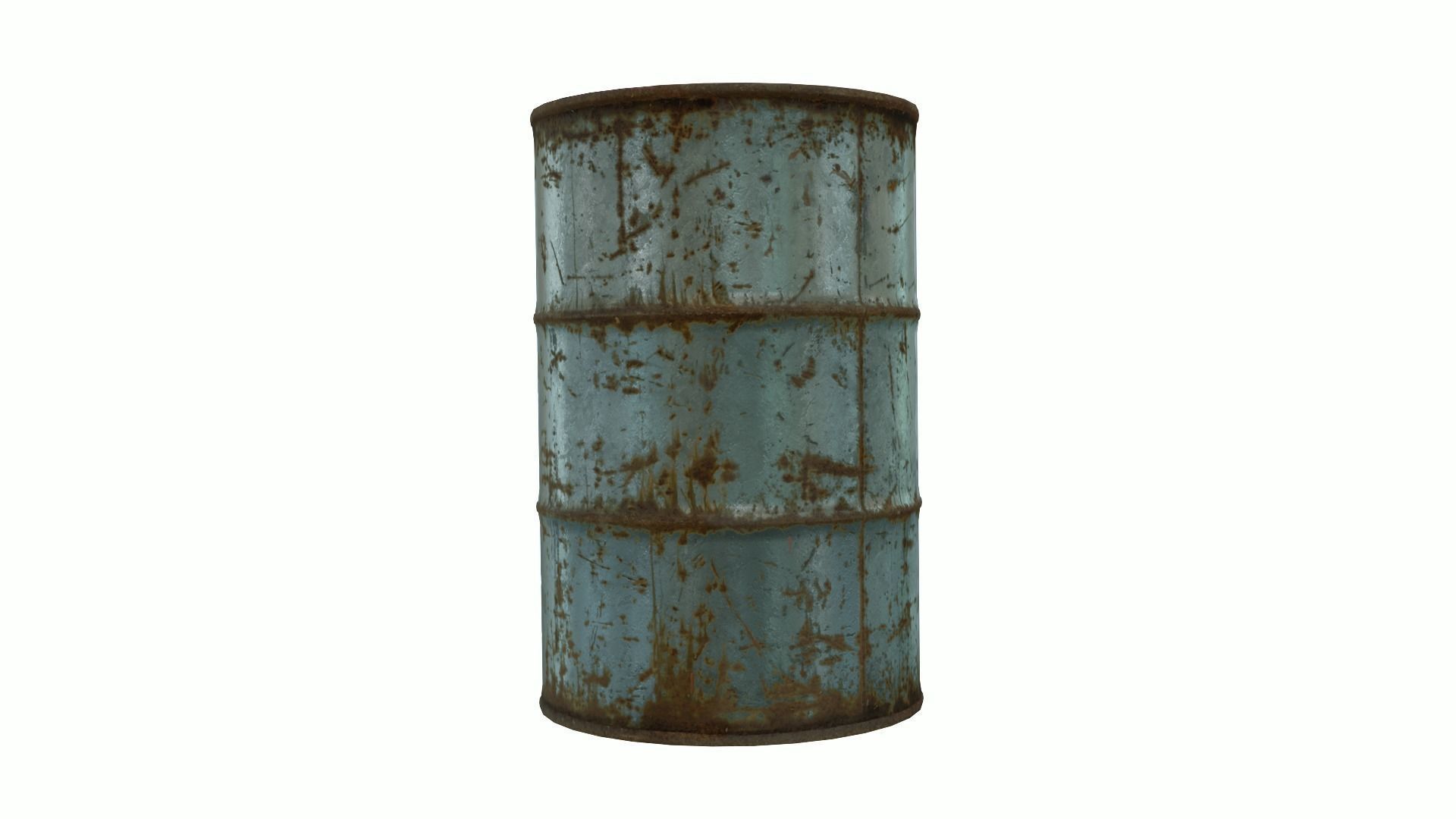 Low Poly Steel Barrel With PBR Material