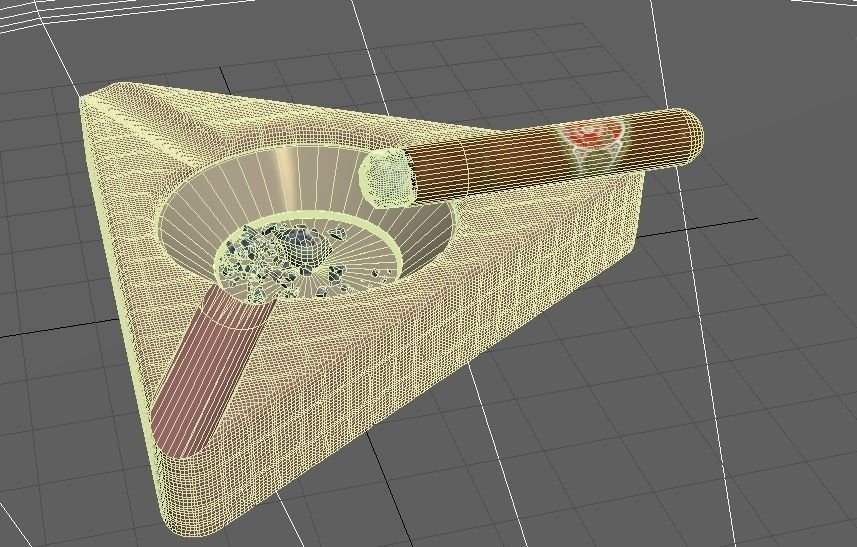 Ashtray and cigar 3D model_4