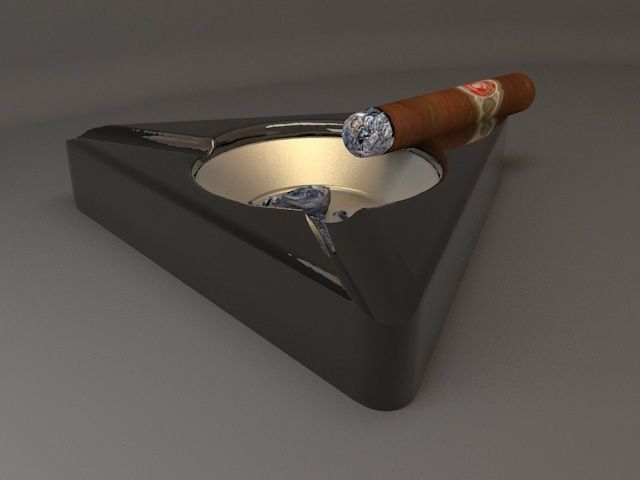 Ashtray and cigar 3D model_3
