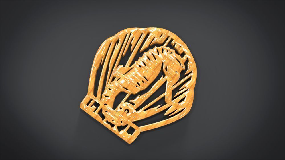 Window ventilation ornaments with Seahorse motifs 3D print model_5