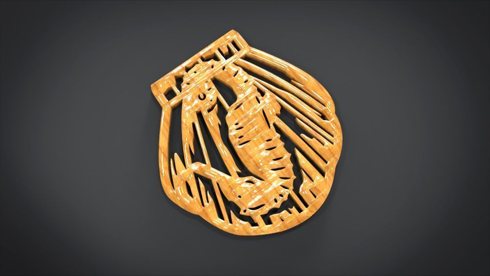 Window ventilation ornaments with Seahorse motifs 3D print model_8