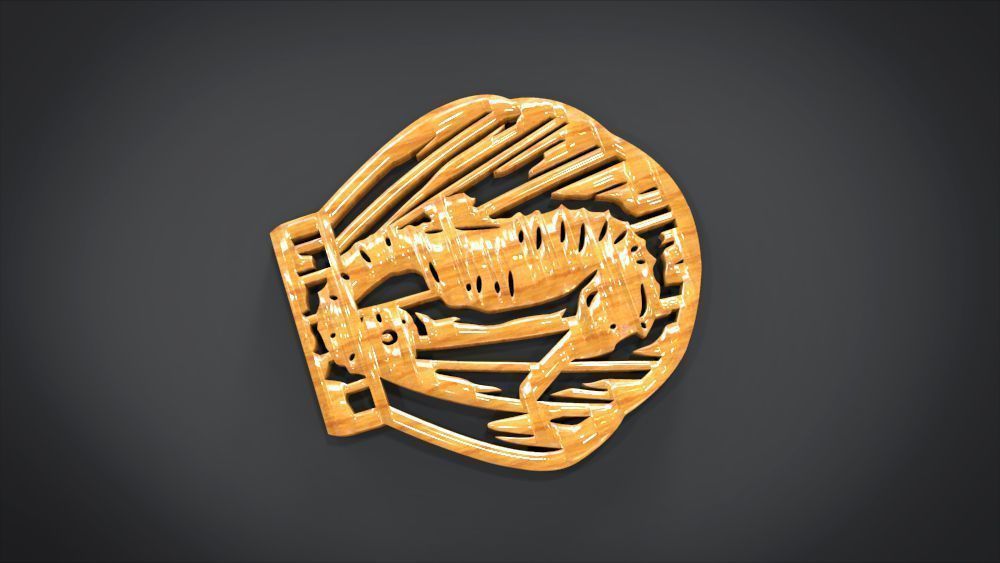 Window ventilation ornaments with Seahorse motifs 3D print model_3