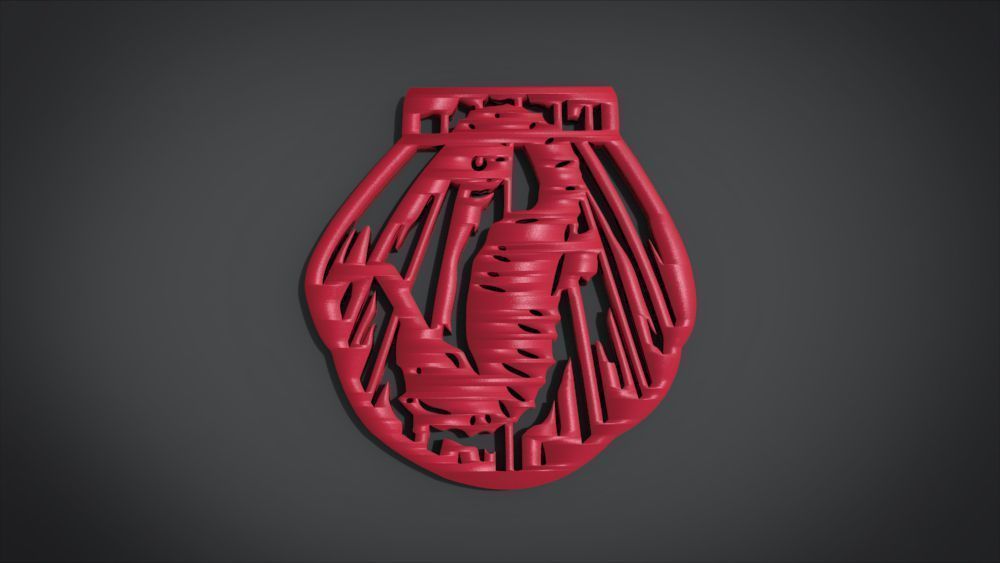 Window ventilation ornaments with Seahorse motifs 3D print model_15