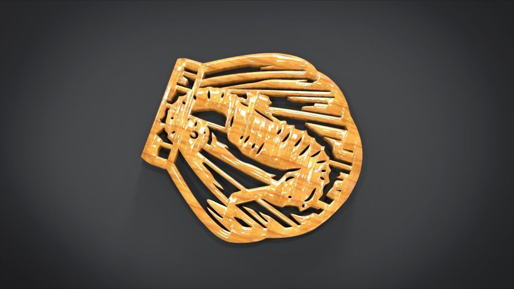 Window ventilation ornaments with Seahorse motifs 3D print model_2